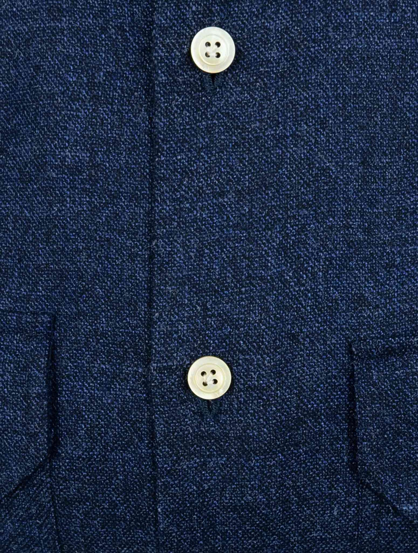 Kiton Blue Virgin Wool Silk Linen Shirt