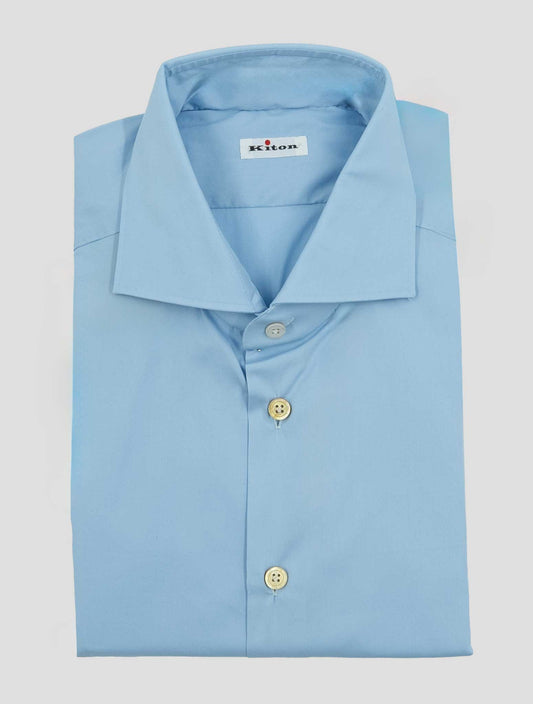 Kiton Light Blue Cotton Pa Ea Shirt