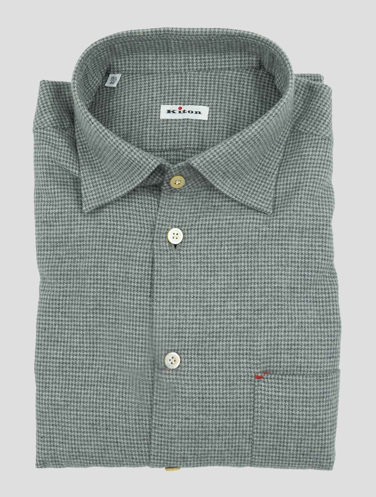 Kiton Gray Cotton Shirt