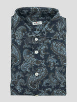 Kiton Blue Cotton Shirt