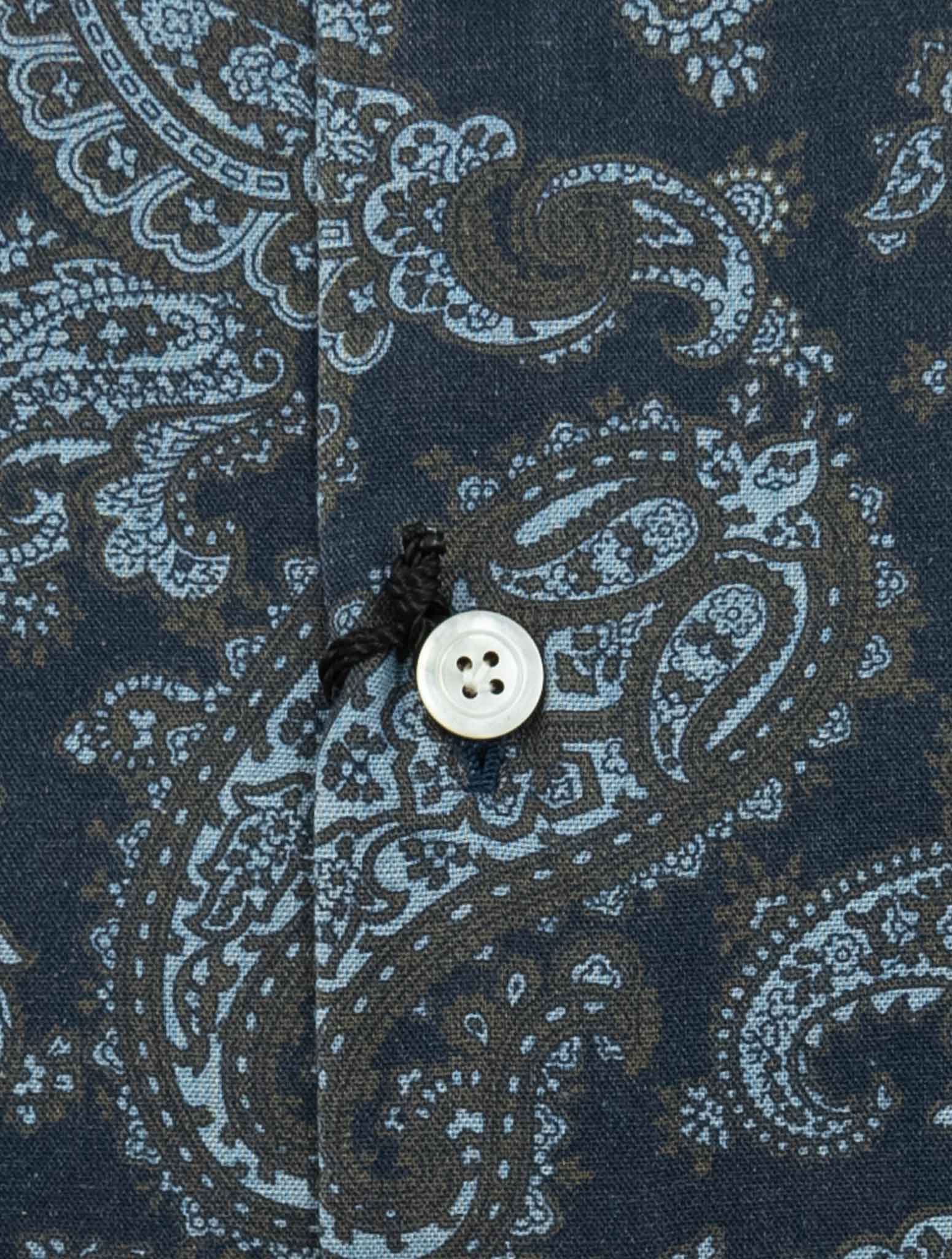 Kiton Blue Cotton Shirt