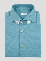Kiton Light Blue White Cotton Shirt