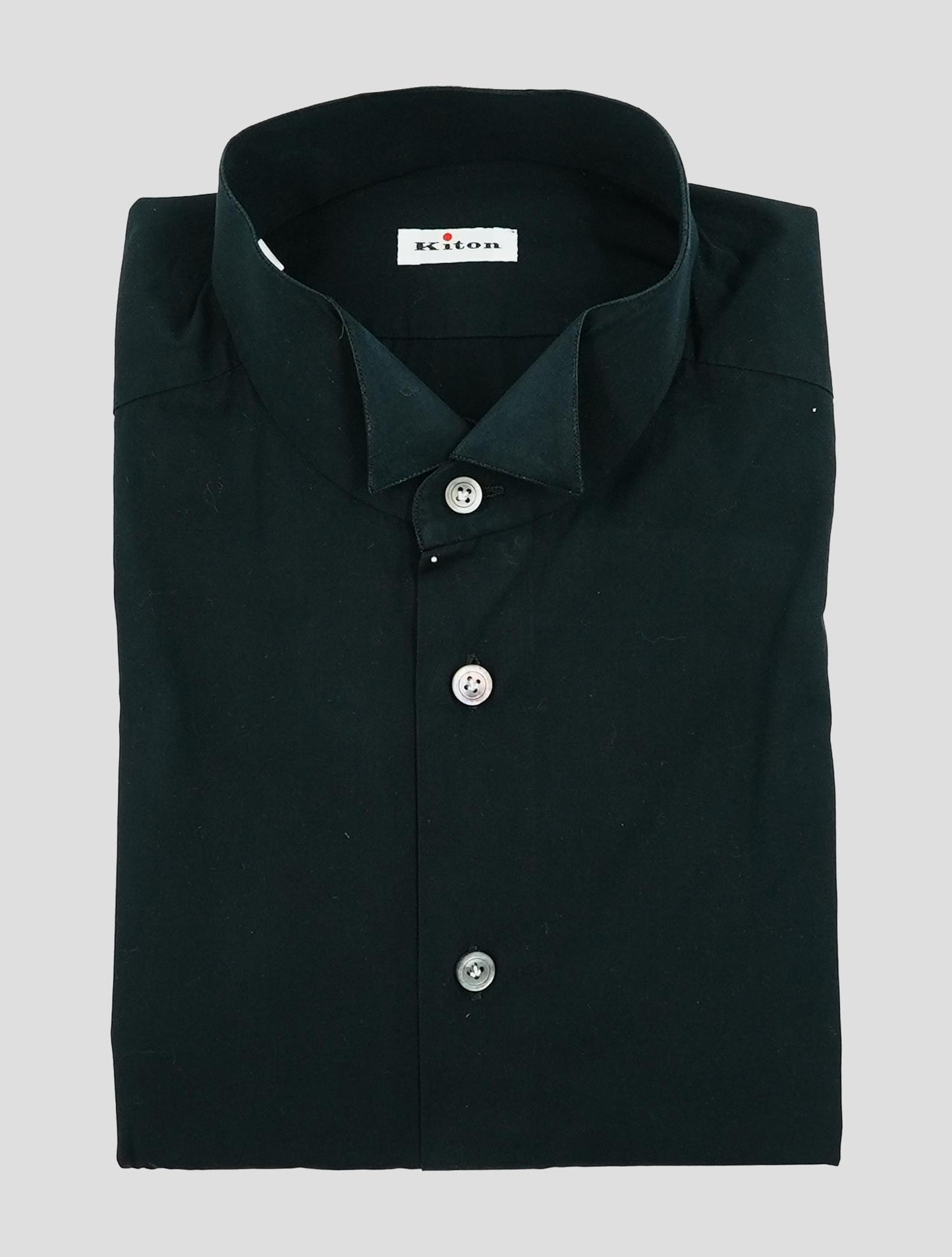 Kiton Black Cotton Shirt