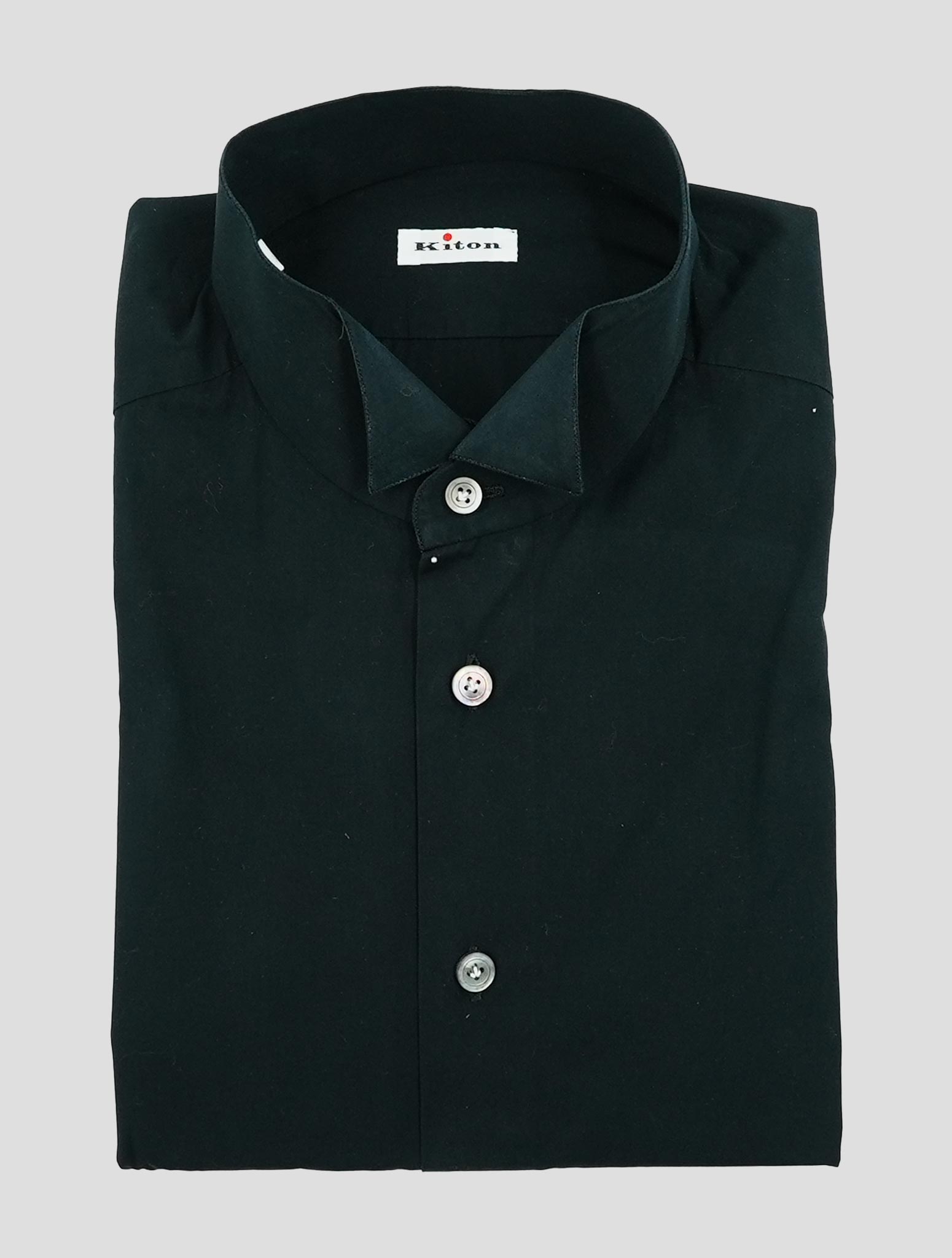 Kiton Black Cotton Shirt