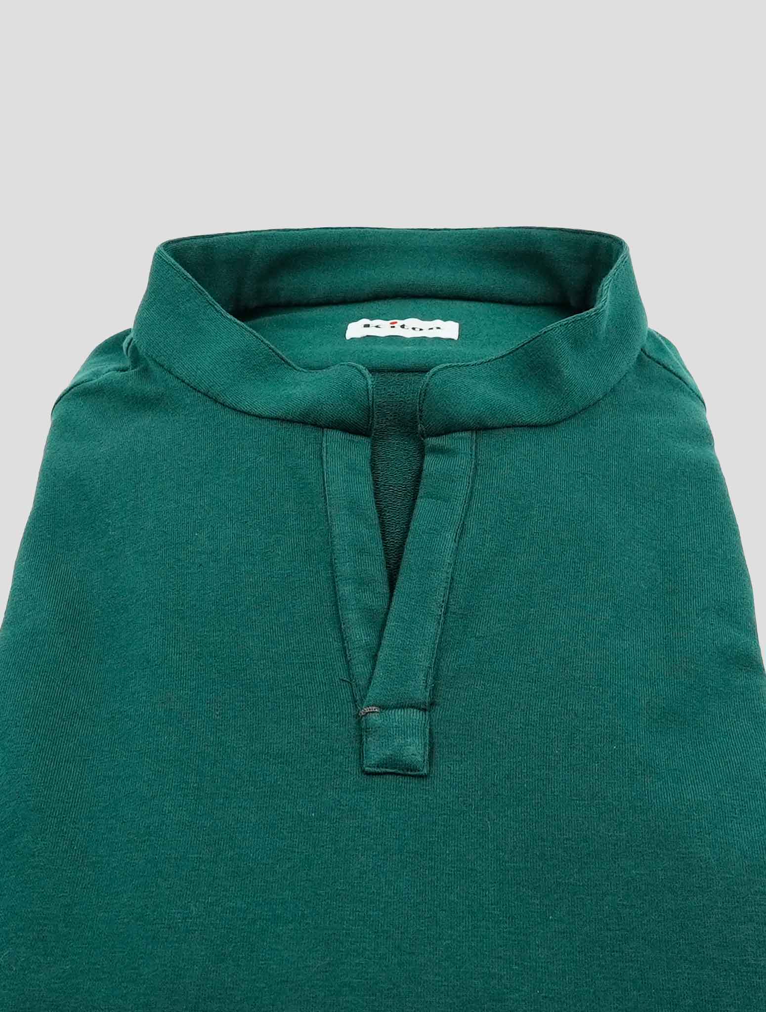 Kiton Green Cotton Ea Capri Sweater Shirt