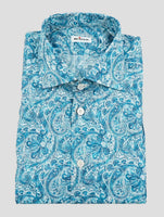 Kiton Blue Cotton Ea Shirt