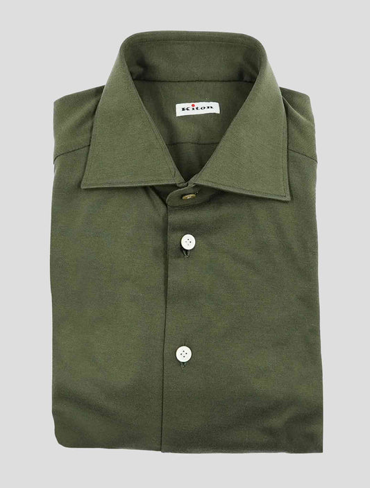 Kiton Green Silk Cotton Shirt