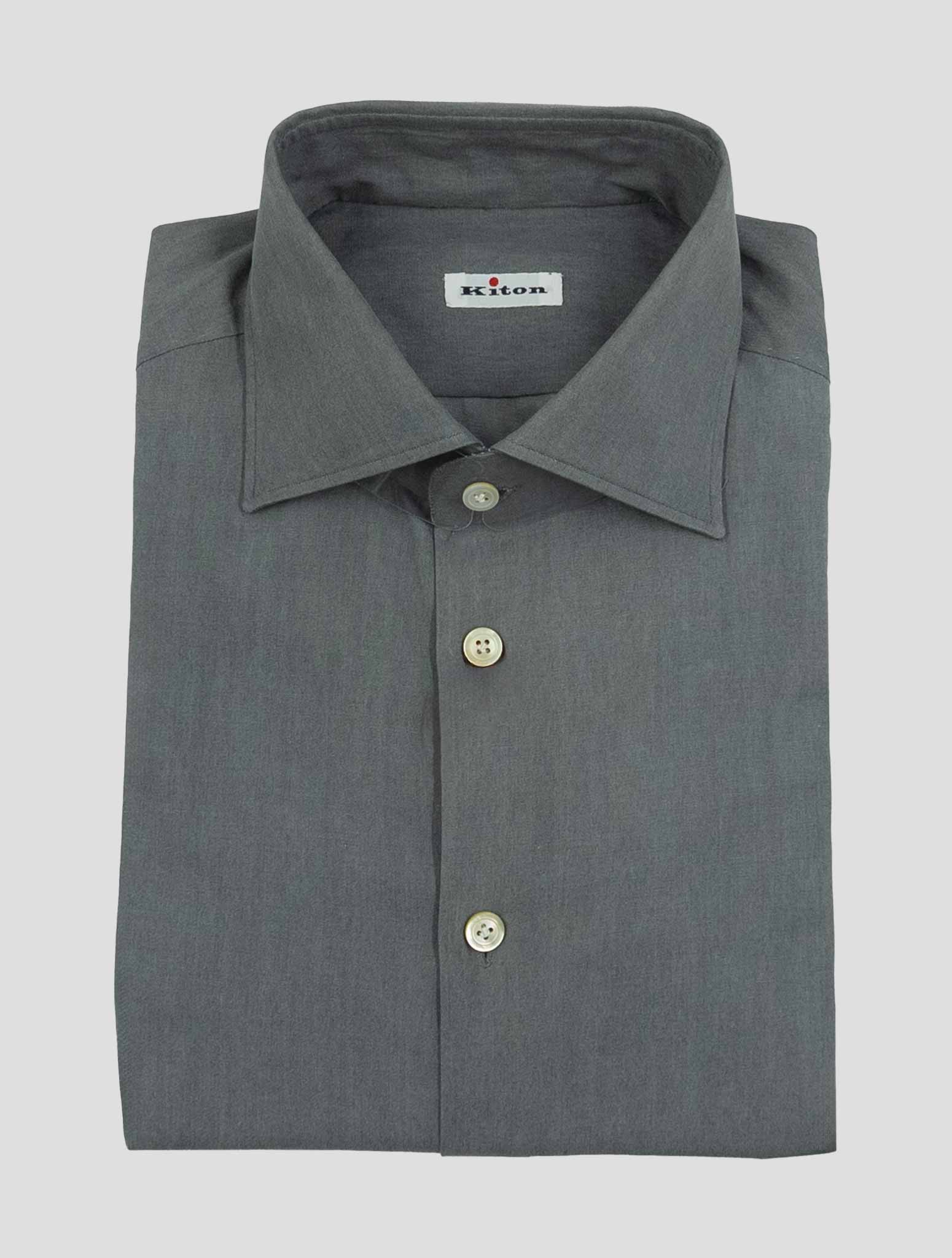 Kiton Gray Cotton Shirt