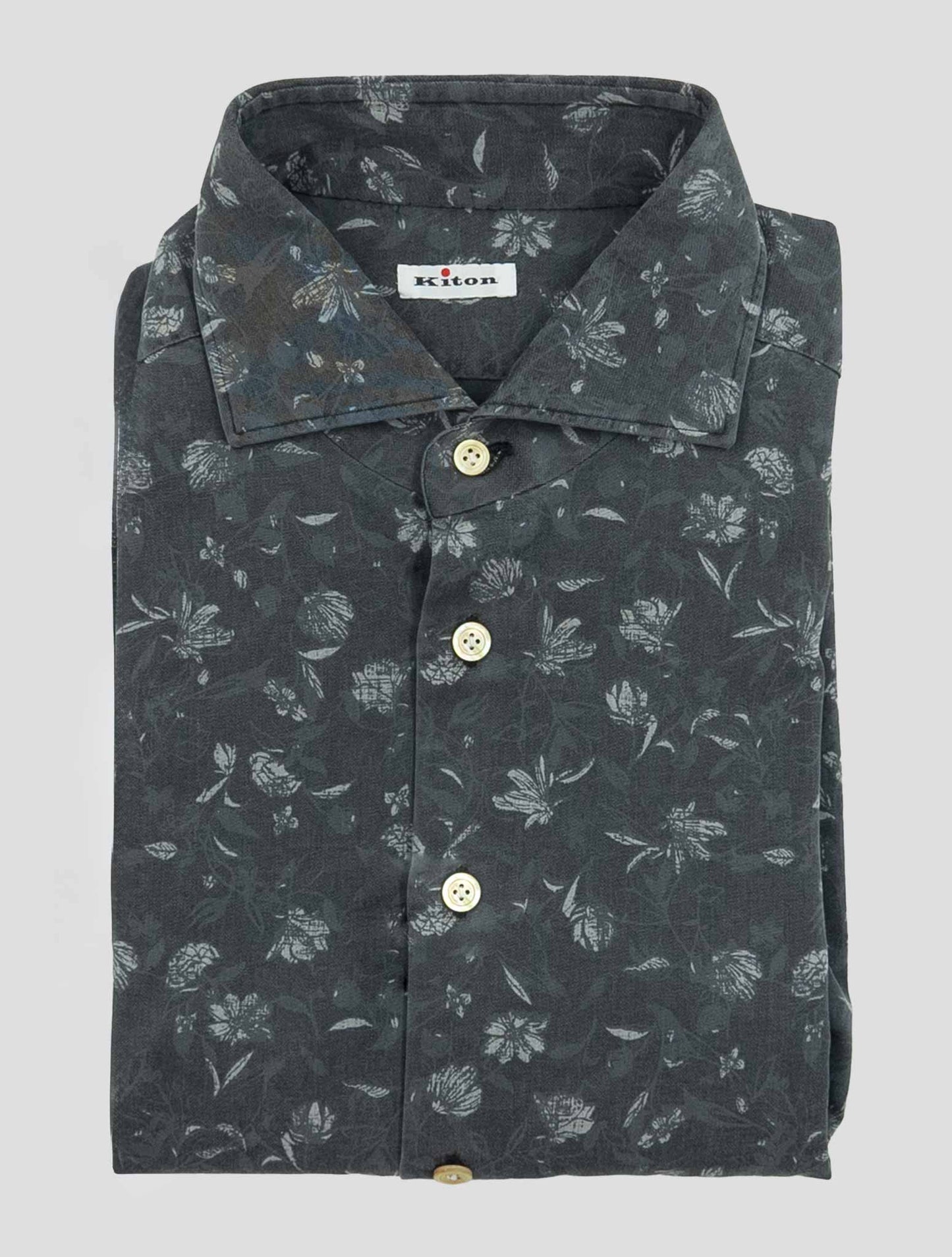 Kiton Gray Cotton Shirt