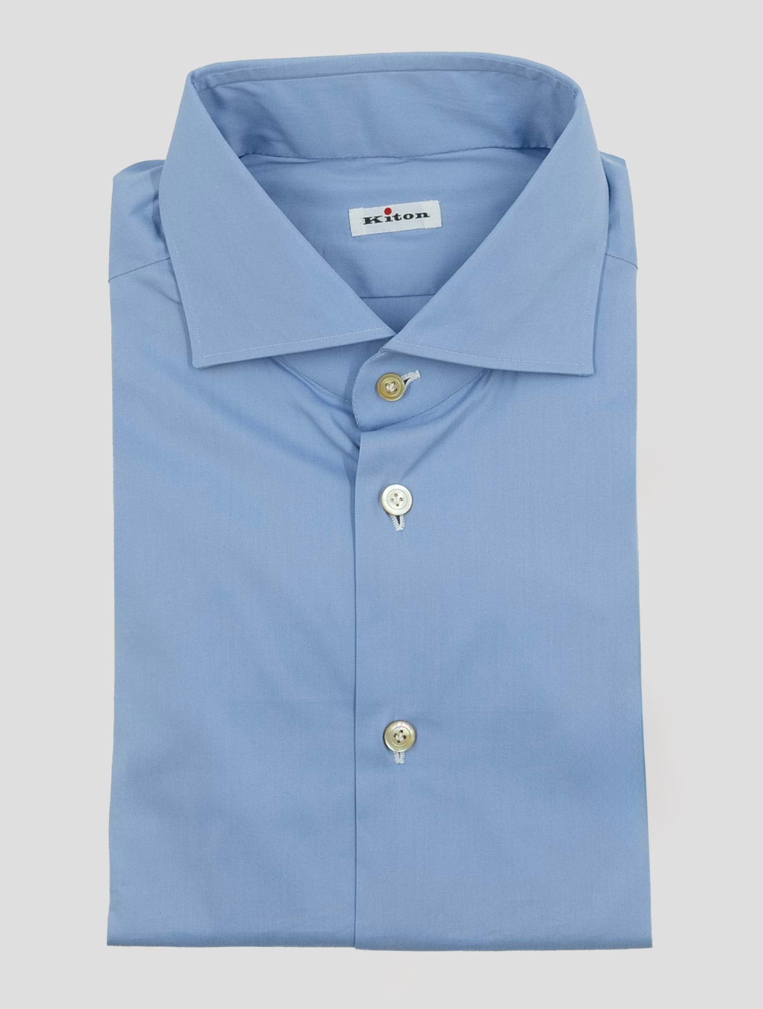 Kiton Light Blue Cotton Pa Ea Shirt