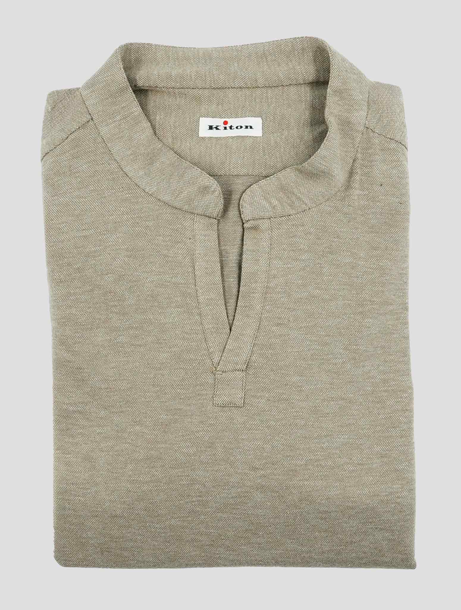 Kiton Beige Cotton Cashmere Capri Shirt Polo