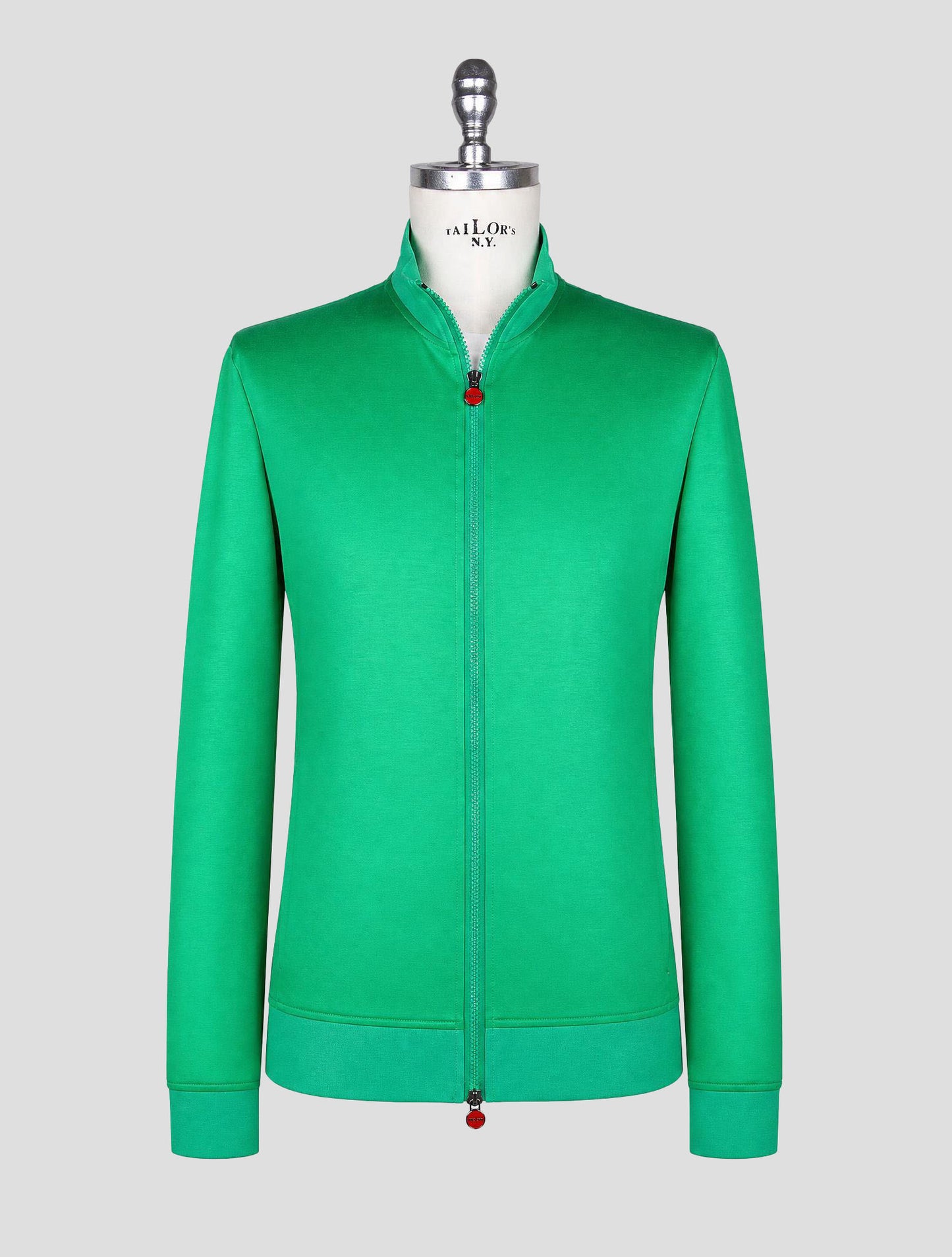 Kiton Green Cotton Sweater Full Zip