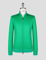 Kiton Green Cotton Sweater Full Zip