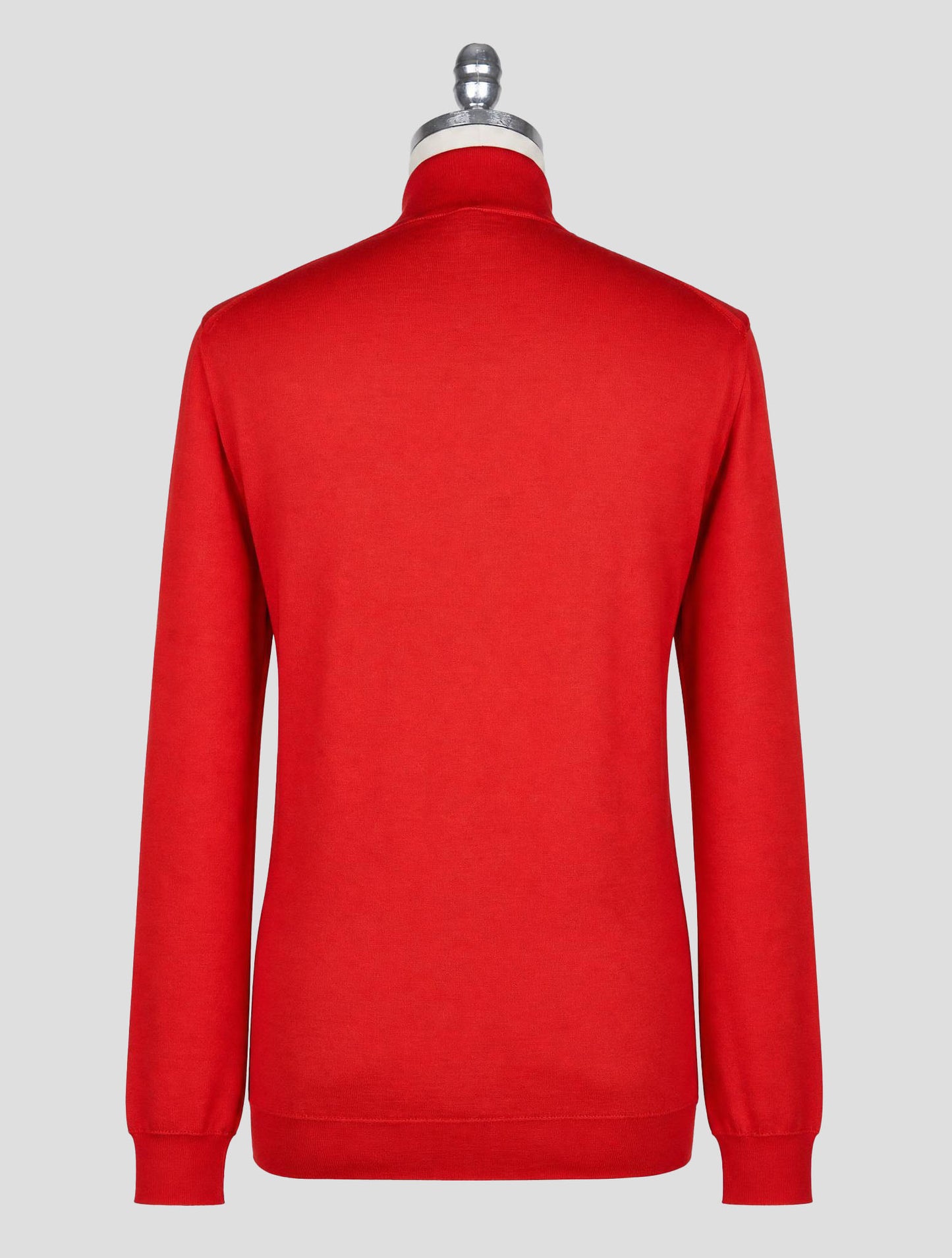Kiton Red Cashmere Silk Sweater Half Zip