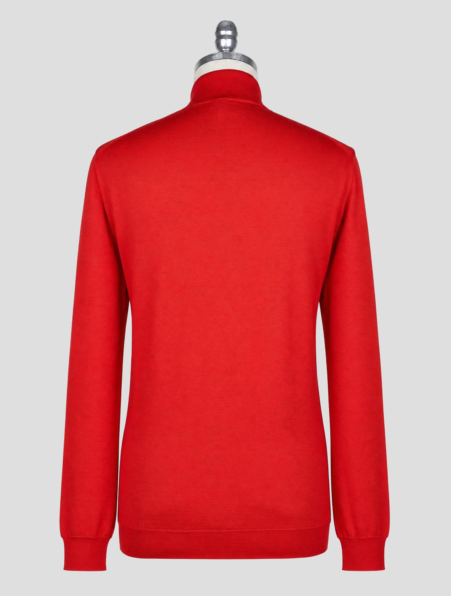 Kiton Red Cashmere Silk Sweater Half Zip