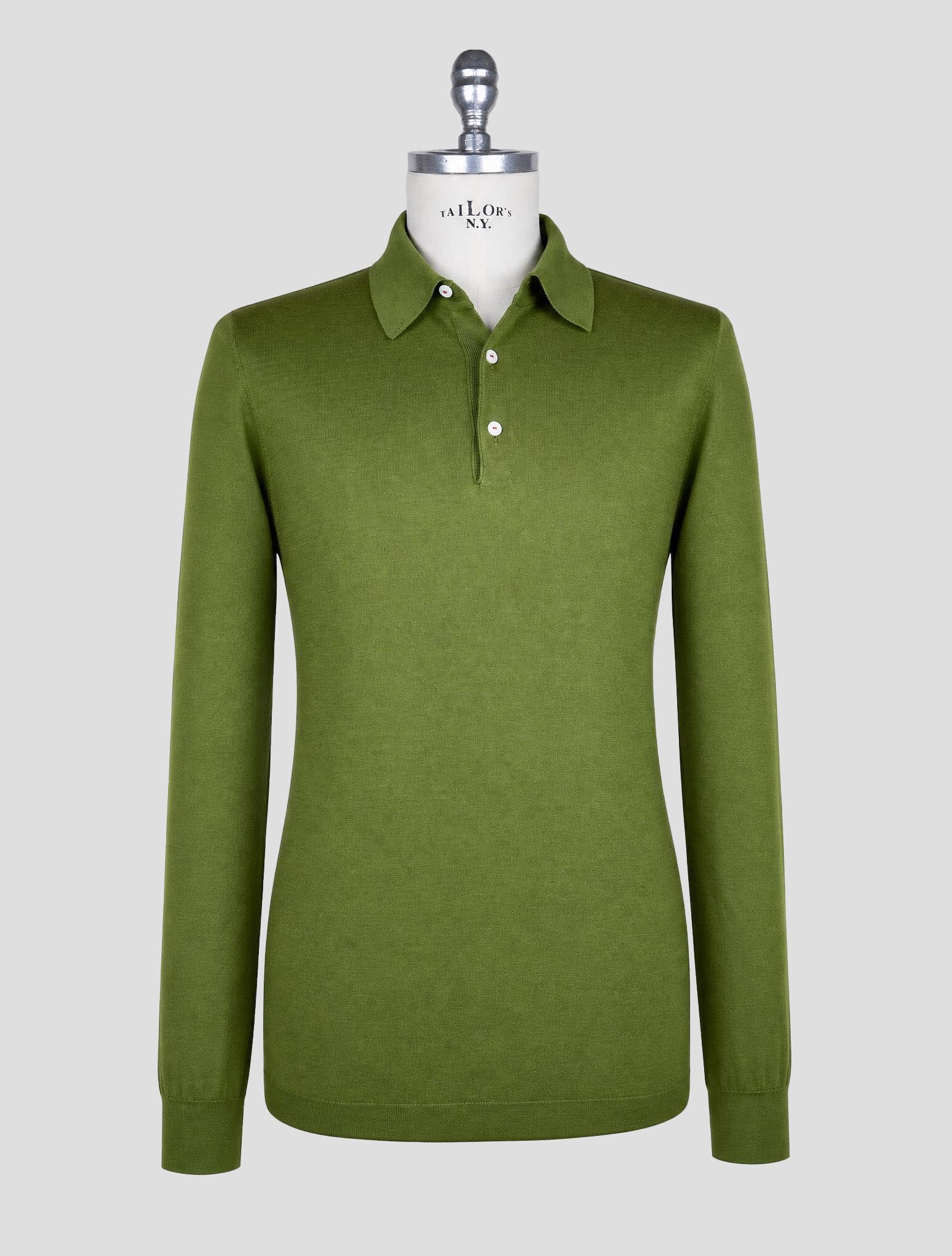 Kiton Green Cotton Sweater Polo