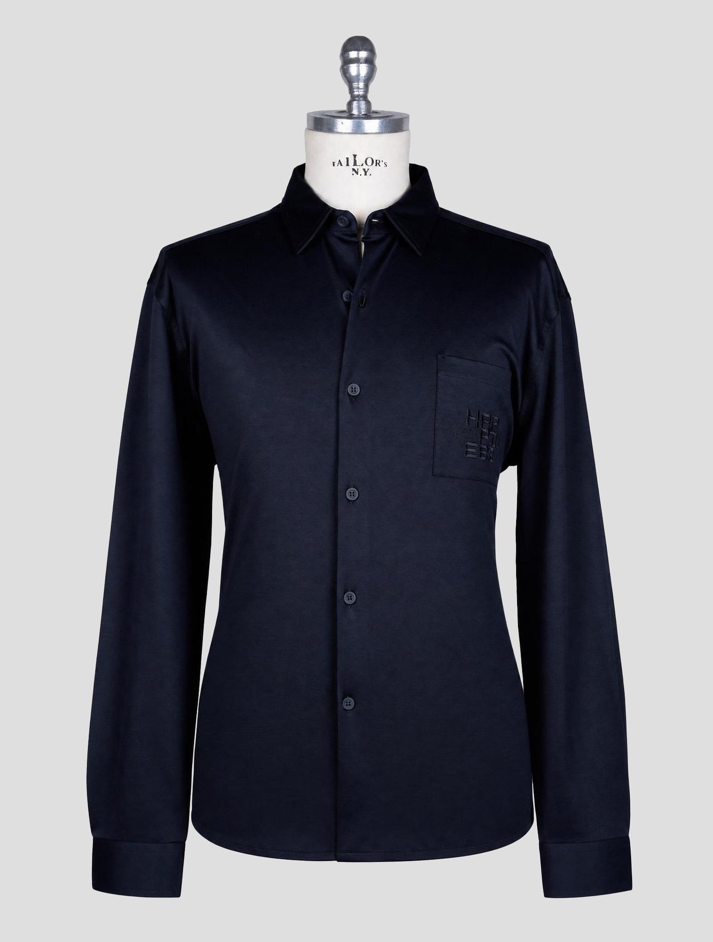 Kiton Knt Blue Cotton Shirt