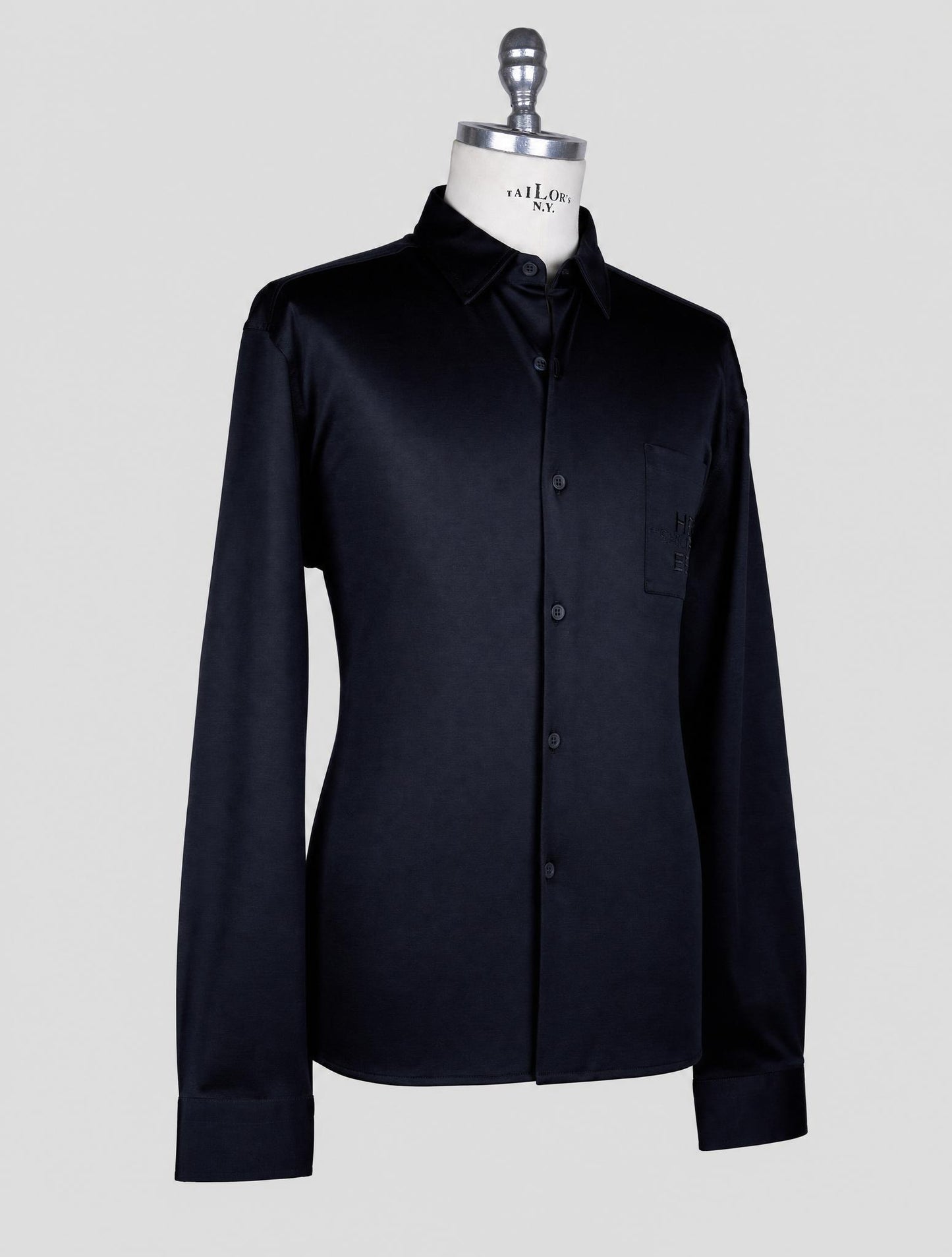 Kiton Knt Blue Cotton Shirt