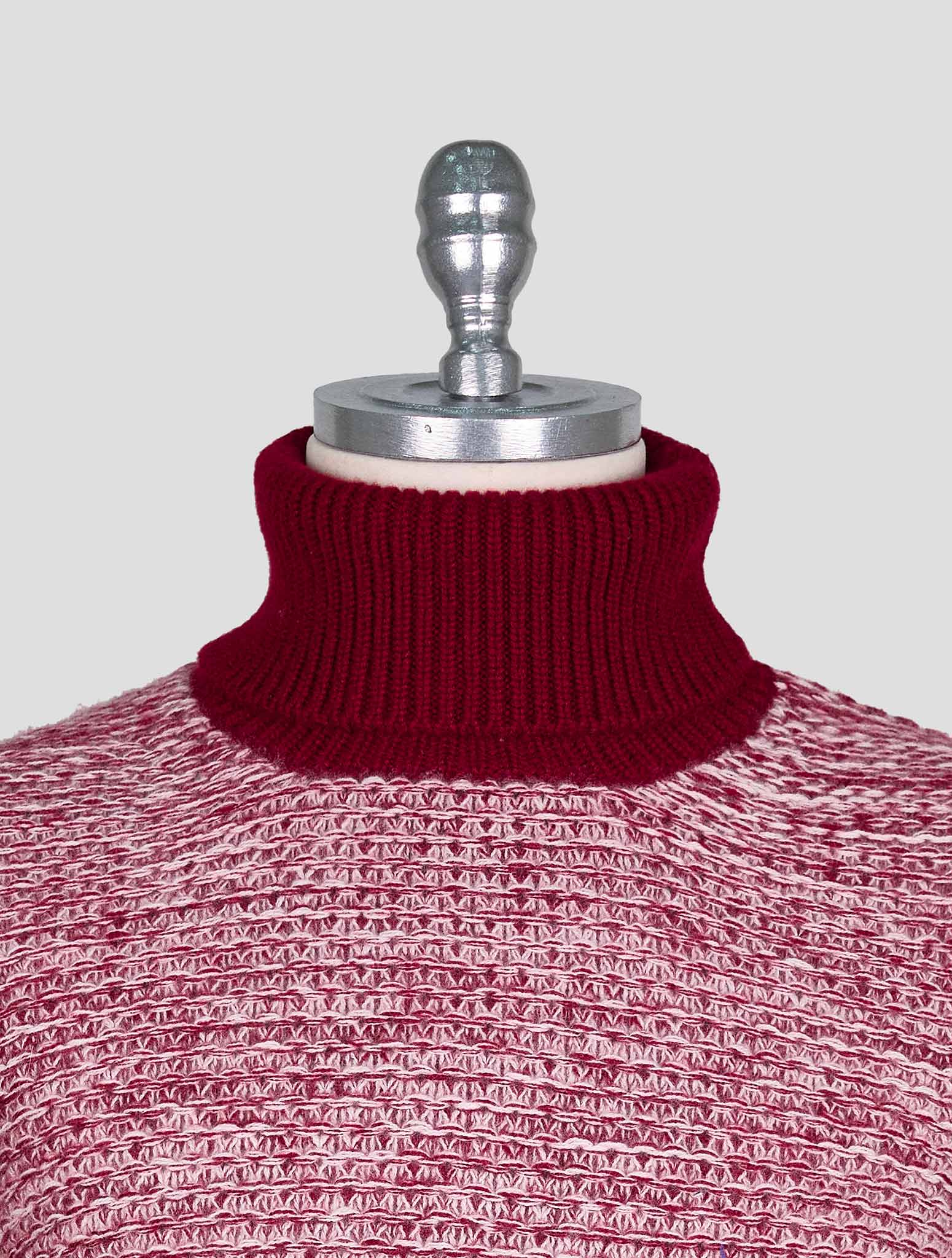 Kiton Burgundy Gray Cashmere Sweater Crewneck