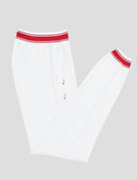 Kiton White Red Cotton Jogging Pants