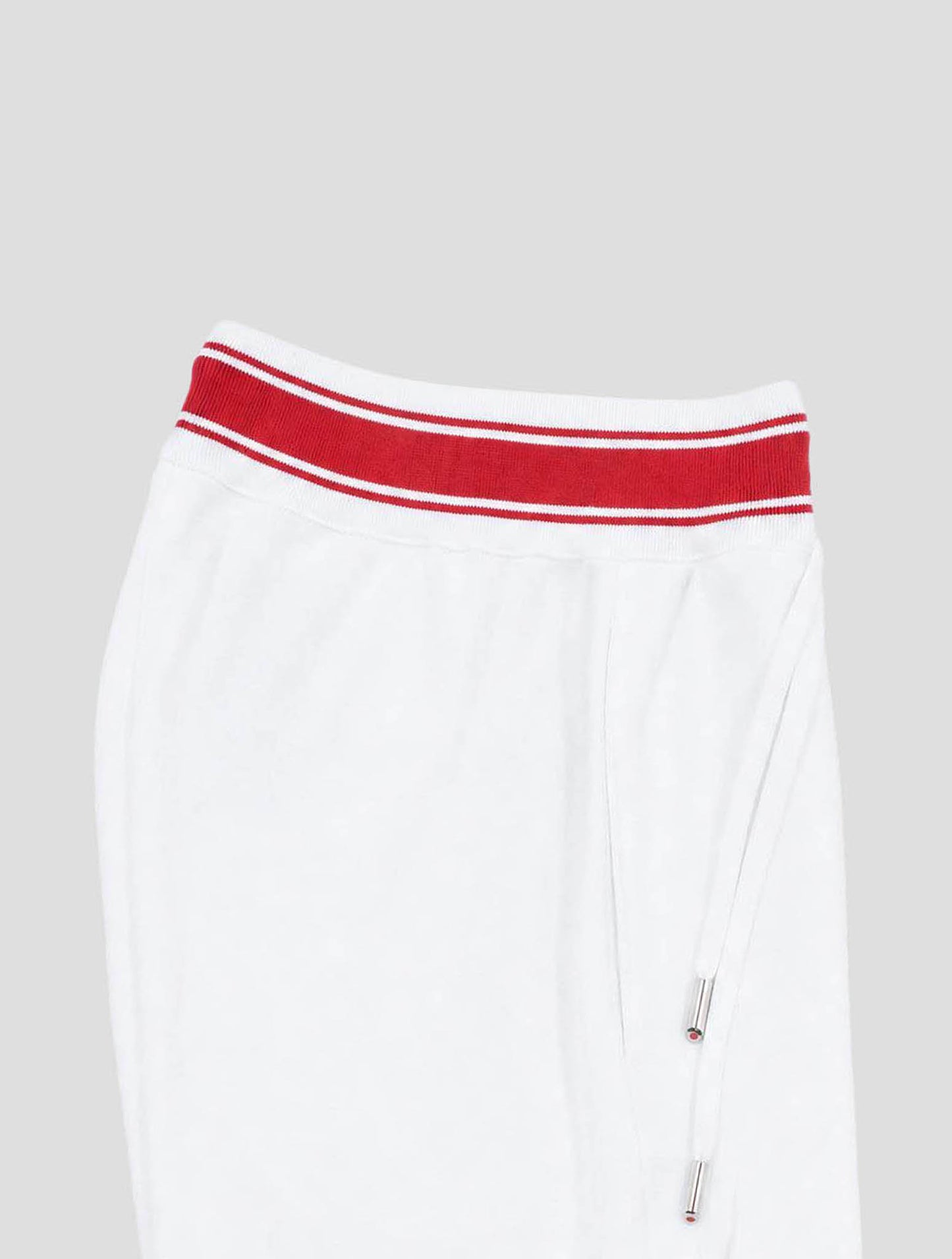 Kiton White Red Cotton Jogging Pants