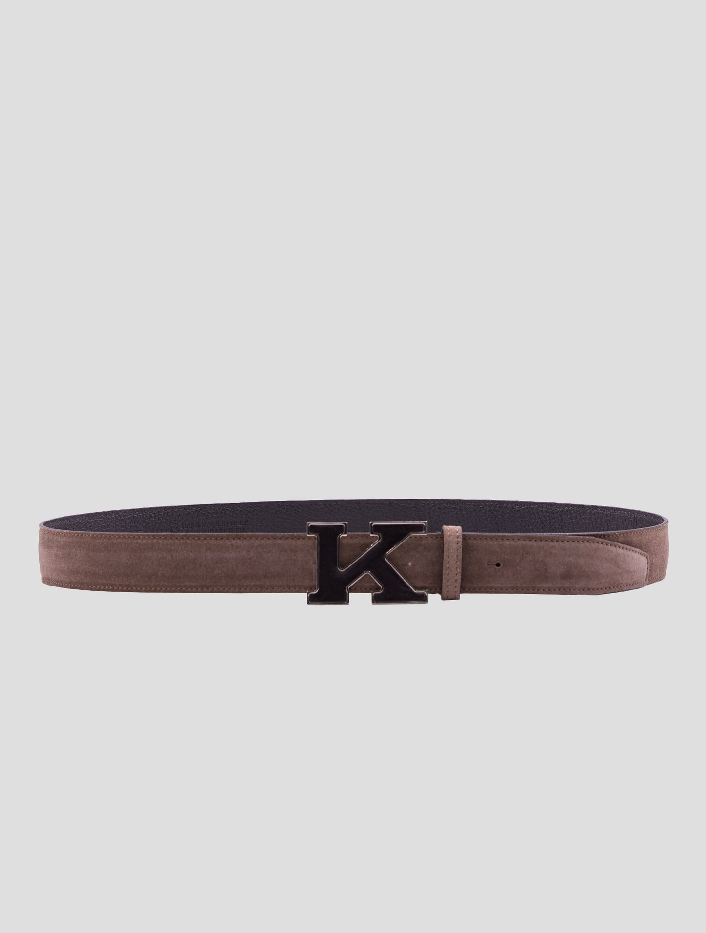 Kiton Brown Leather Suede Belt