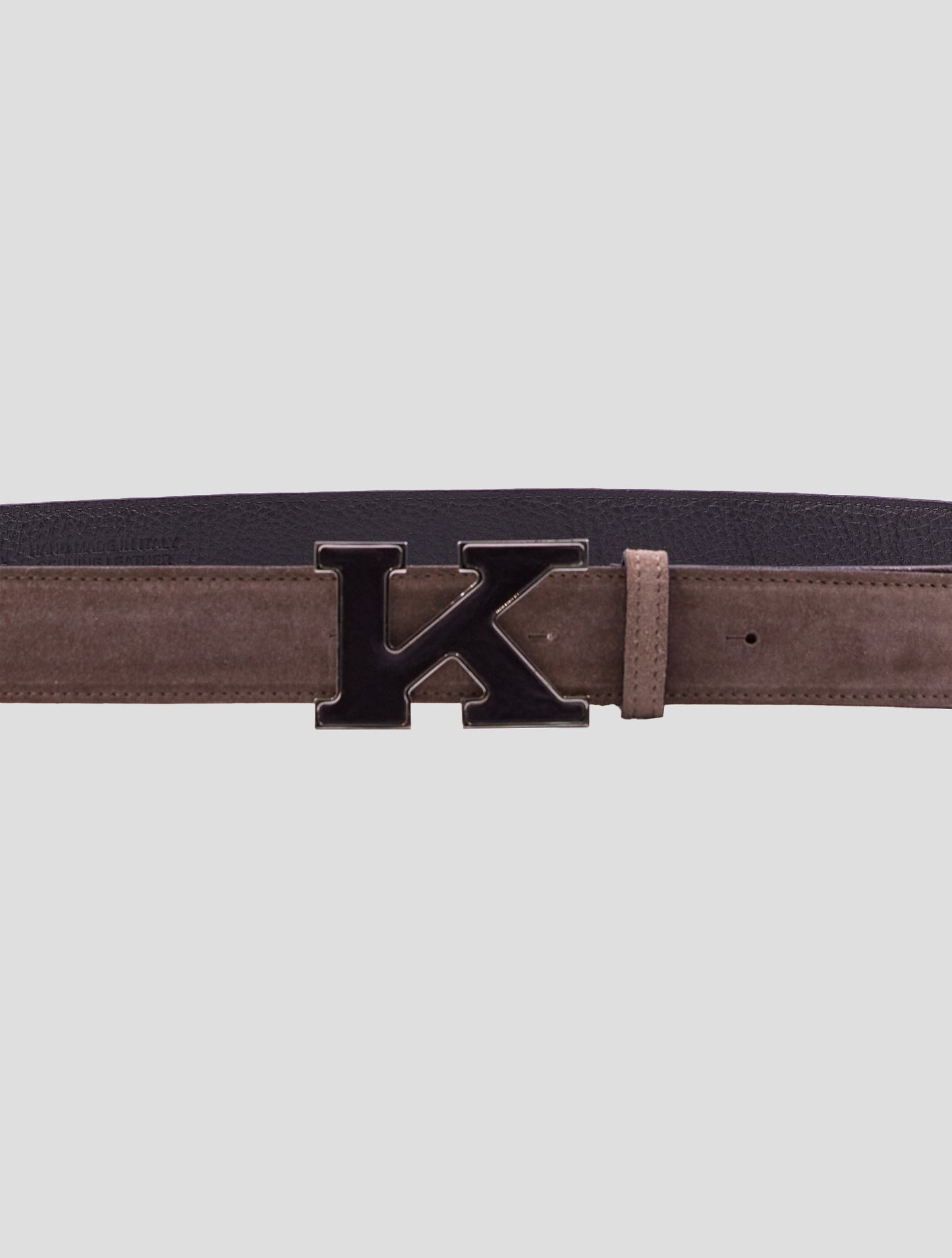 Kiton Brown Leather Suede Belt