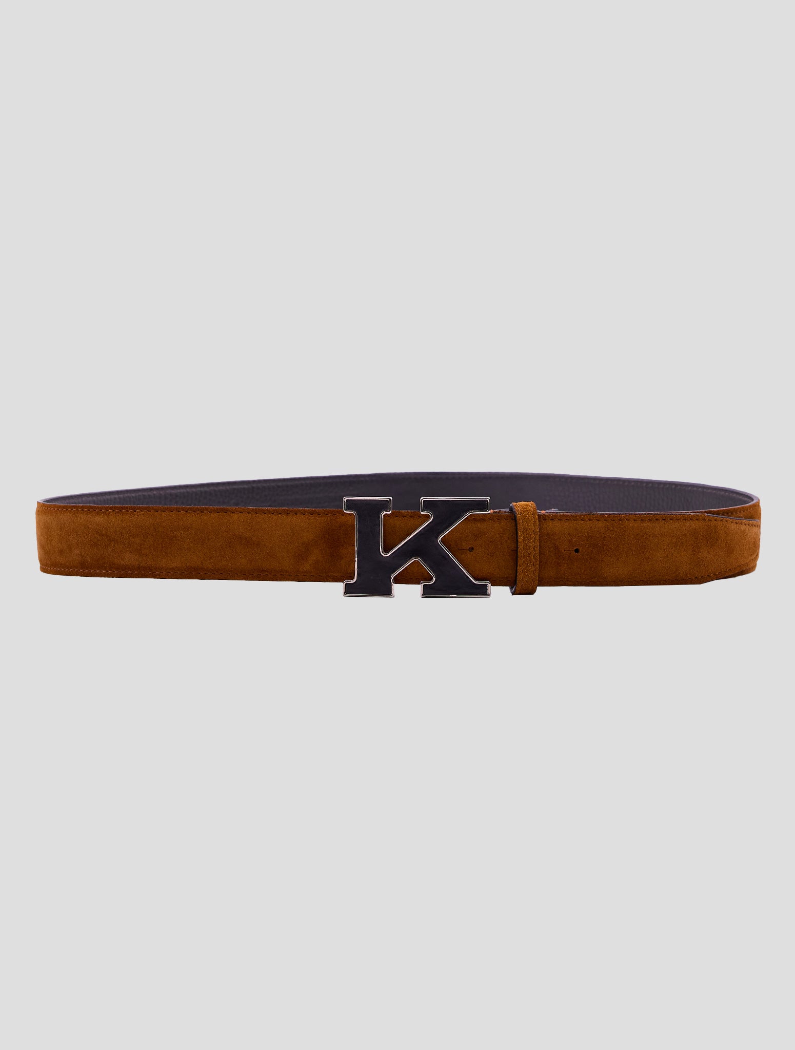 Kiton Brown Leather Suede Belt