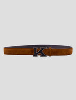 Kiton Brown Leather Suede Belt