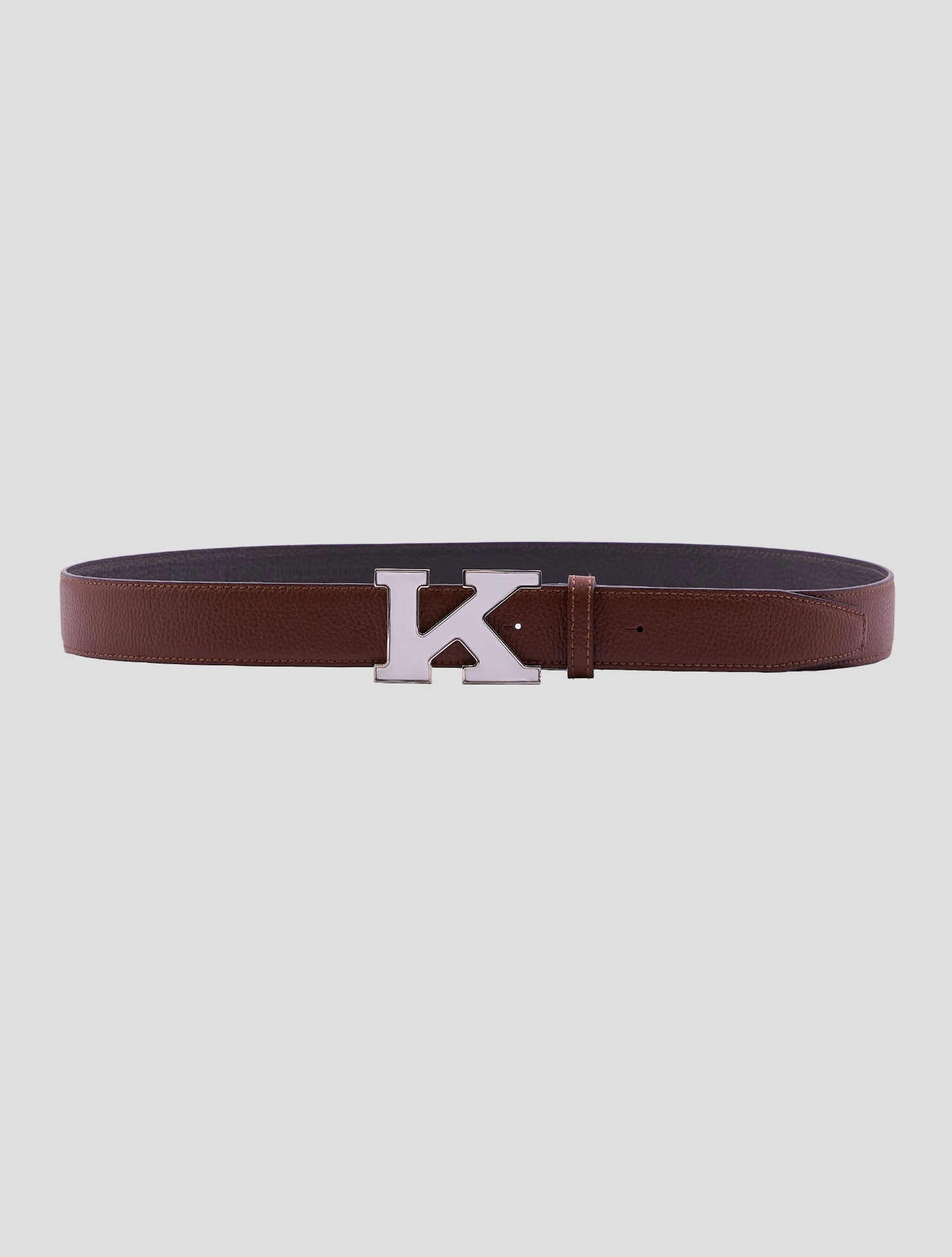 Kiton Brown Leather Suede Belt