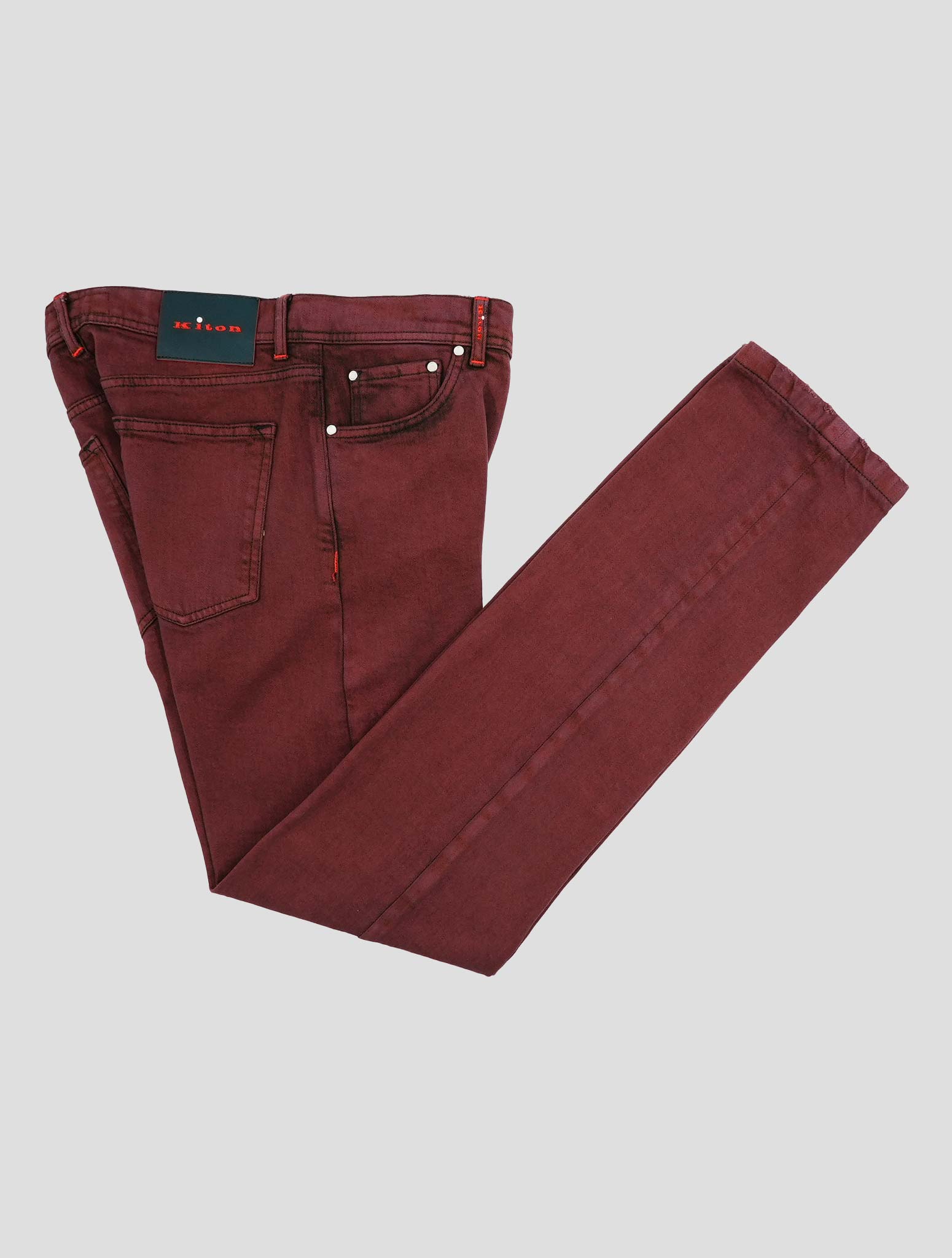 Kiton Burgundy Cotton Ea Jeans
