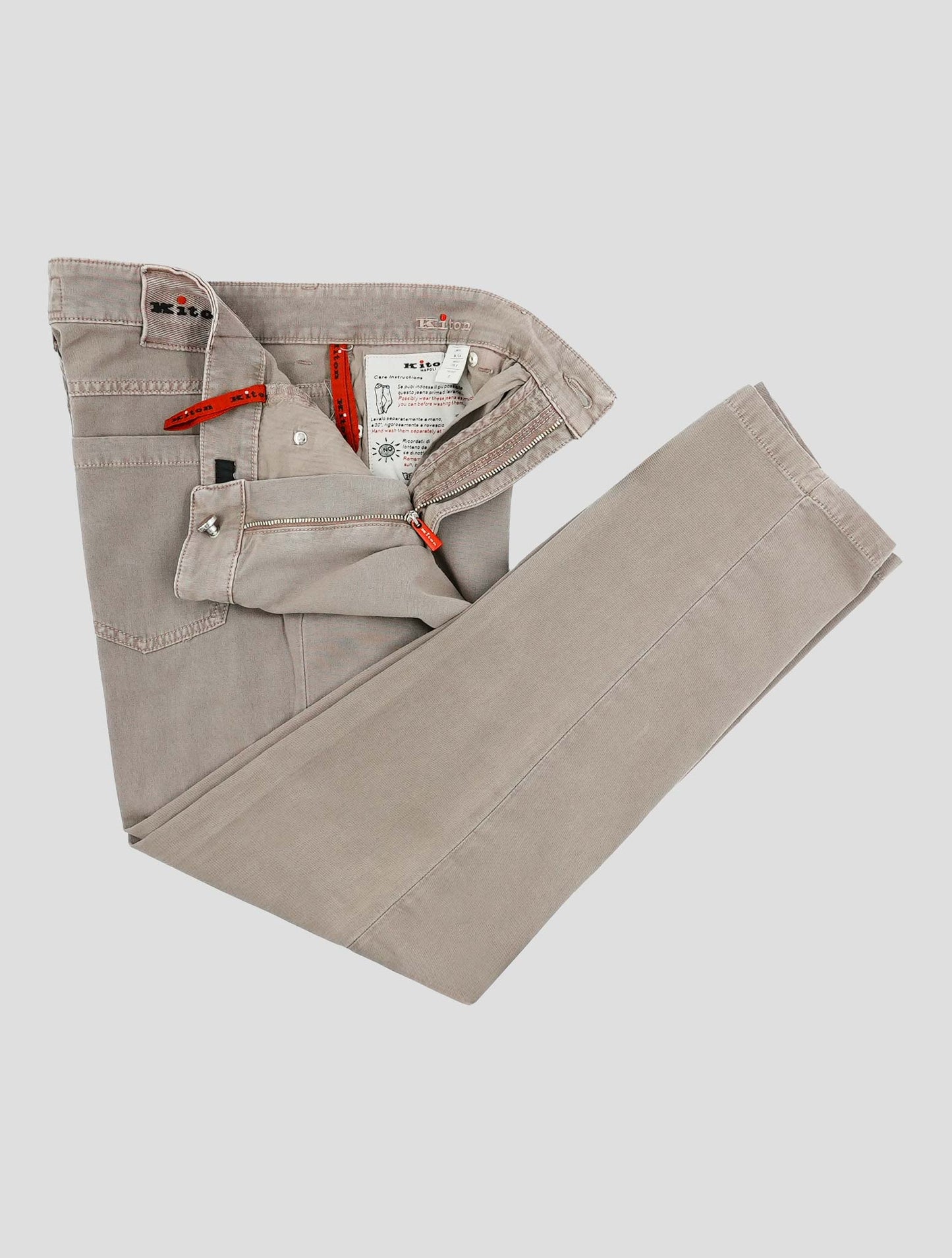 Kiton Taupe Cotton Ea Jeans