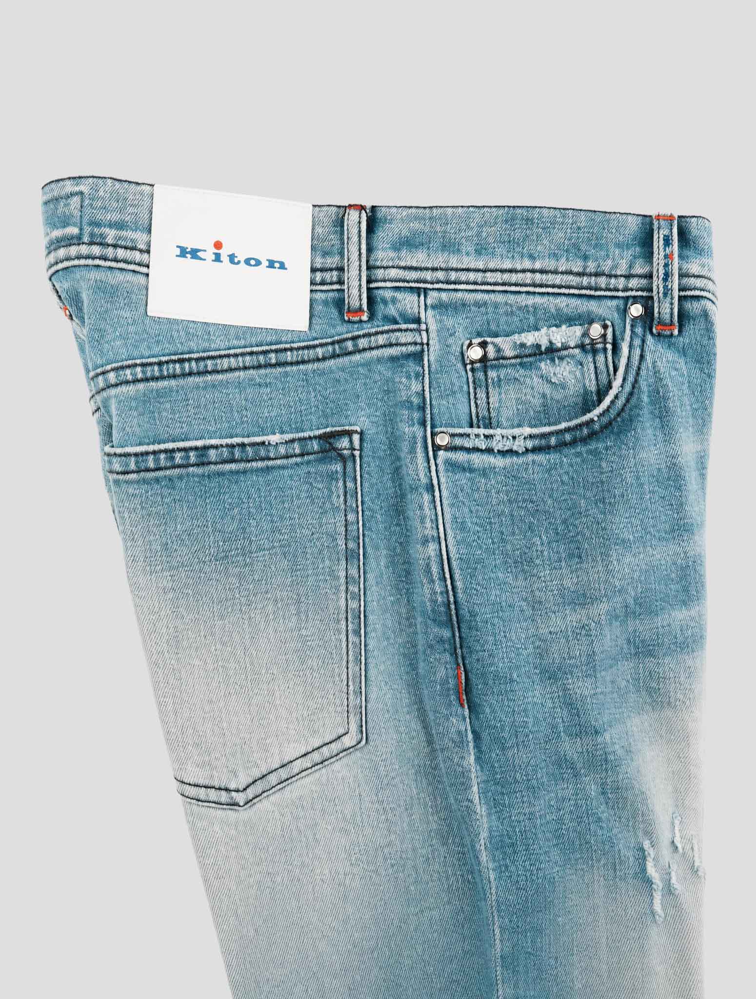 Kiton Blue Cotton Ea Jeans