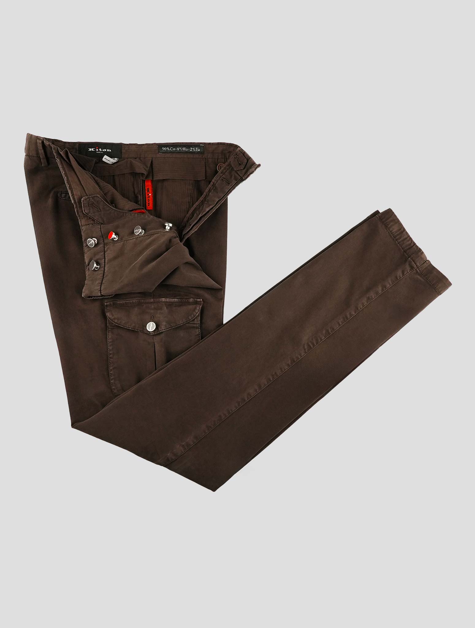 Kiton Brown Cotton Wool Ea Pants