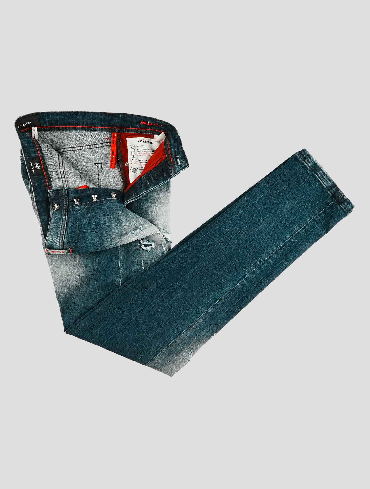 Kiton Blue Cotton Ea Jeans