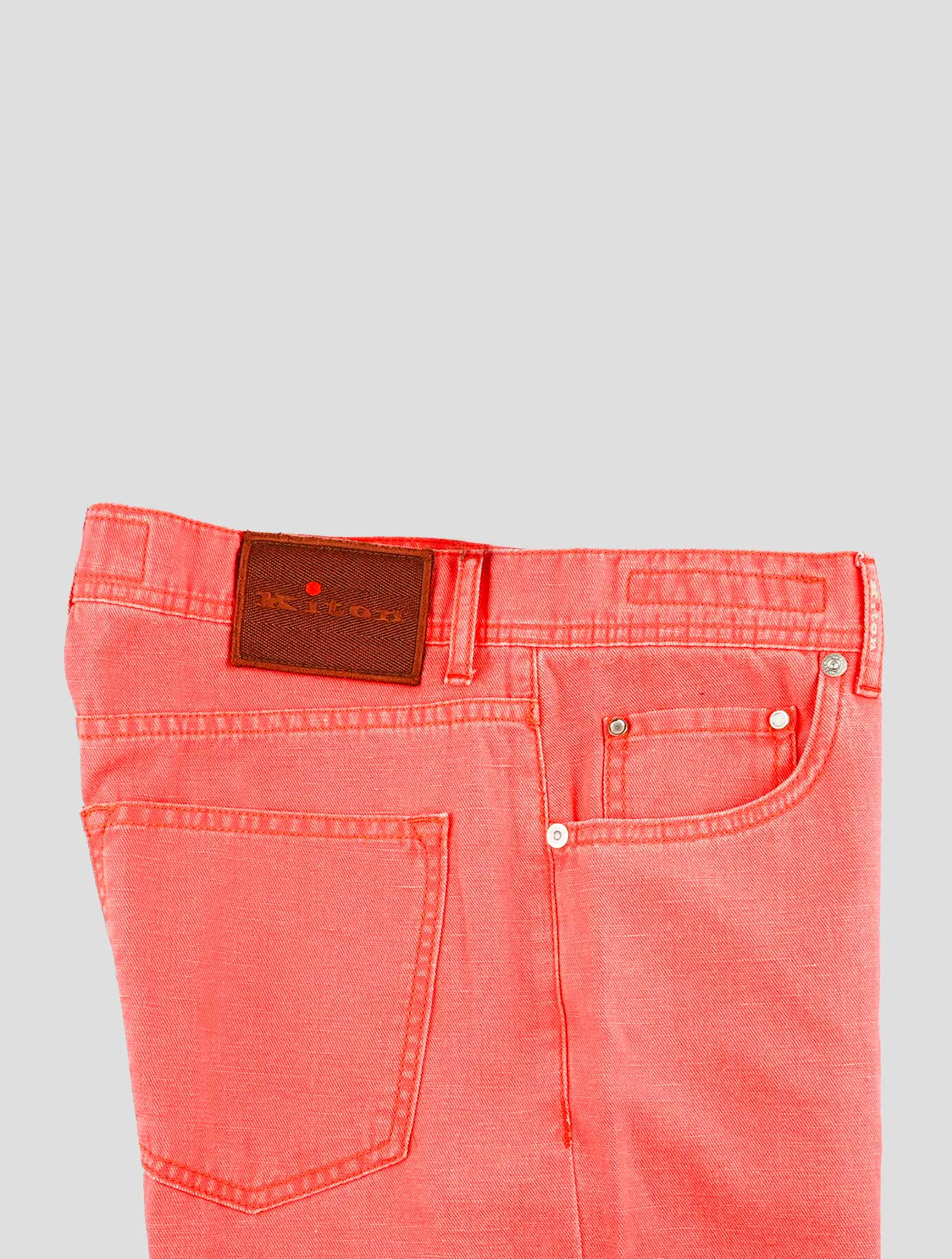 Kiton Red Cotton Jeans