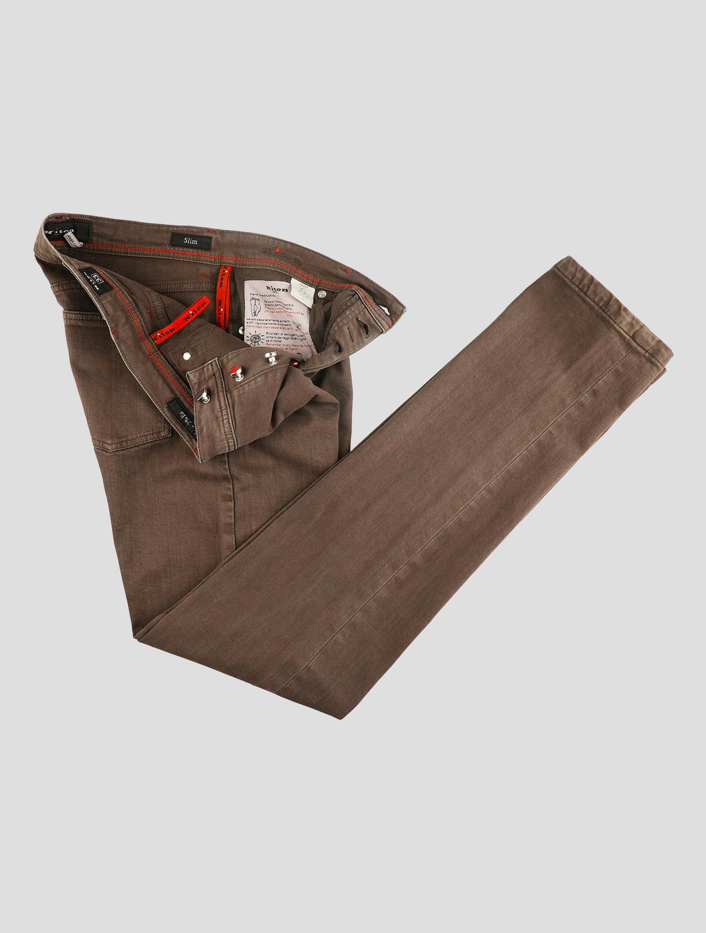 Kiton Brown Cotton Ea Jeans