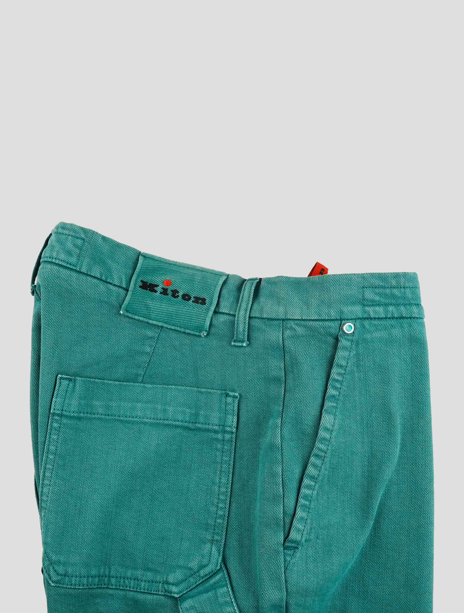 Kiton Green Cotton Ea Pants