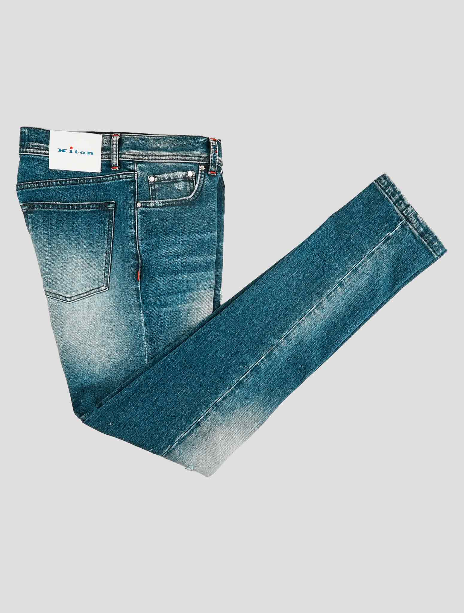 Kiton Blue Cotton Ea Jeans