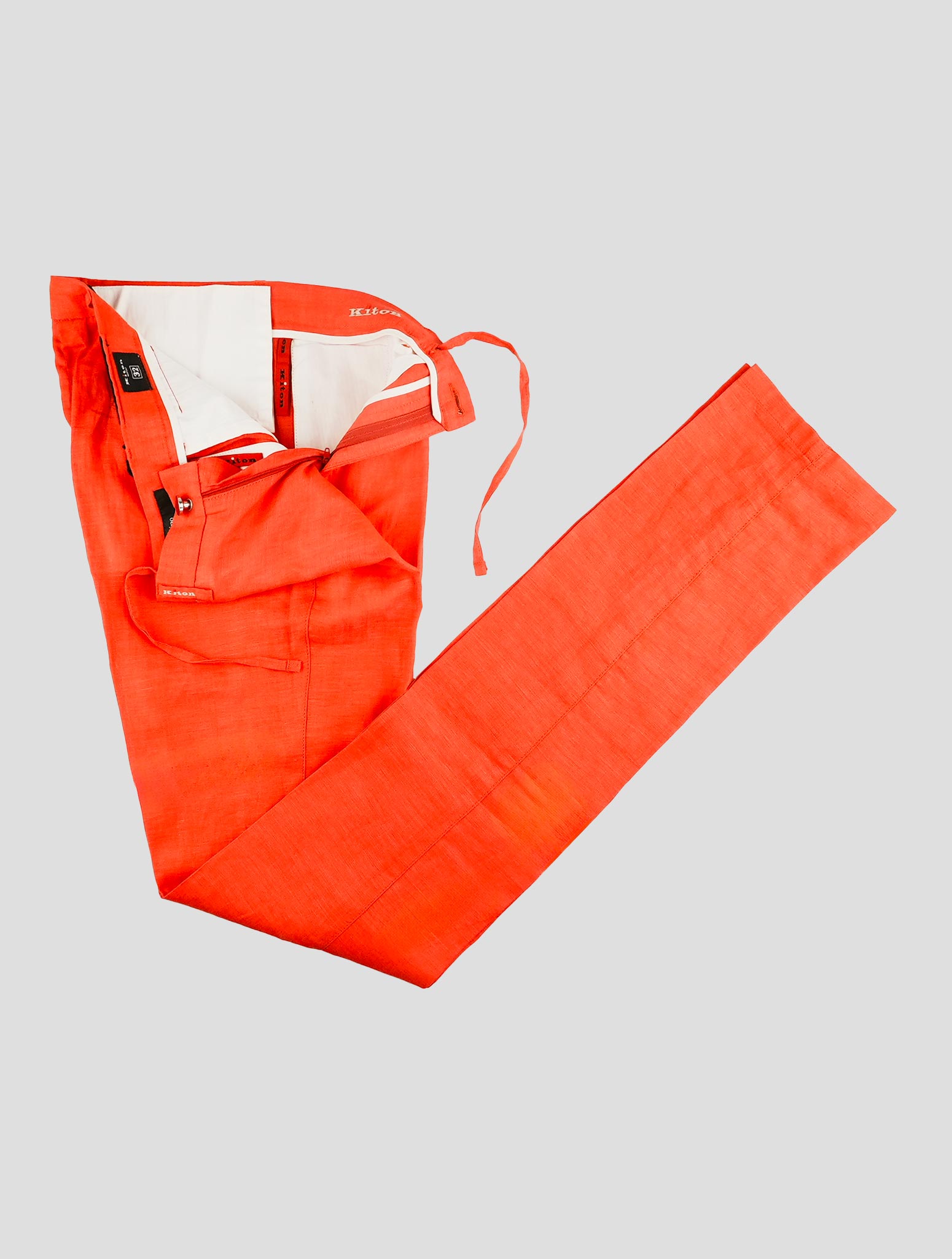 Kiton Red Linen Jeans