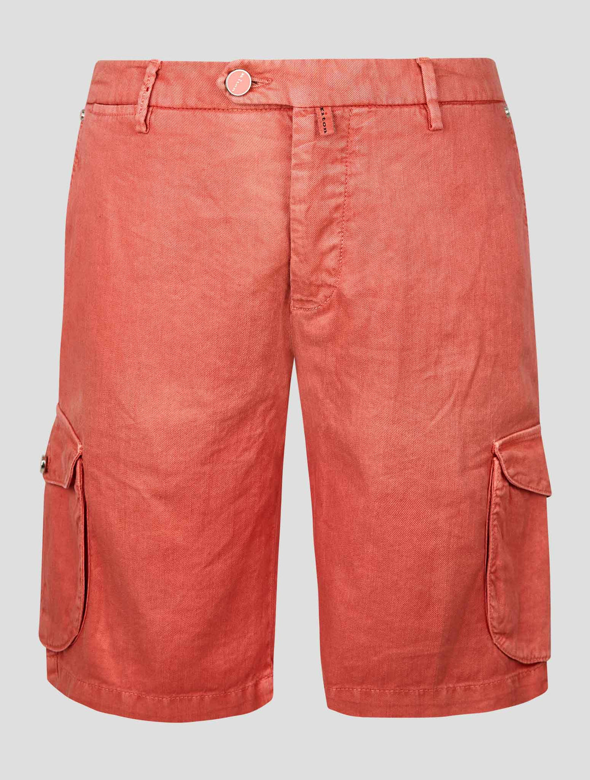 Kiton Red Linen Cotton Ea Cargo Pants