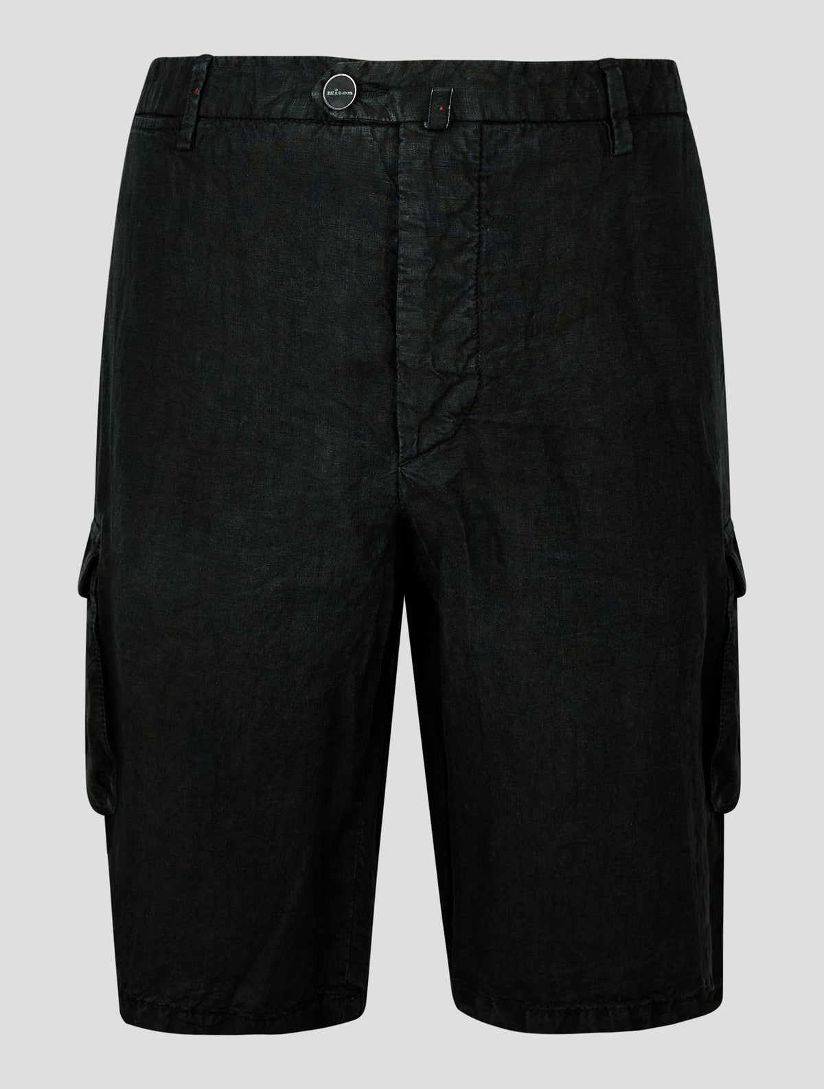 Kiton Black Linen Cargo Pants