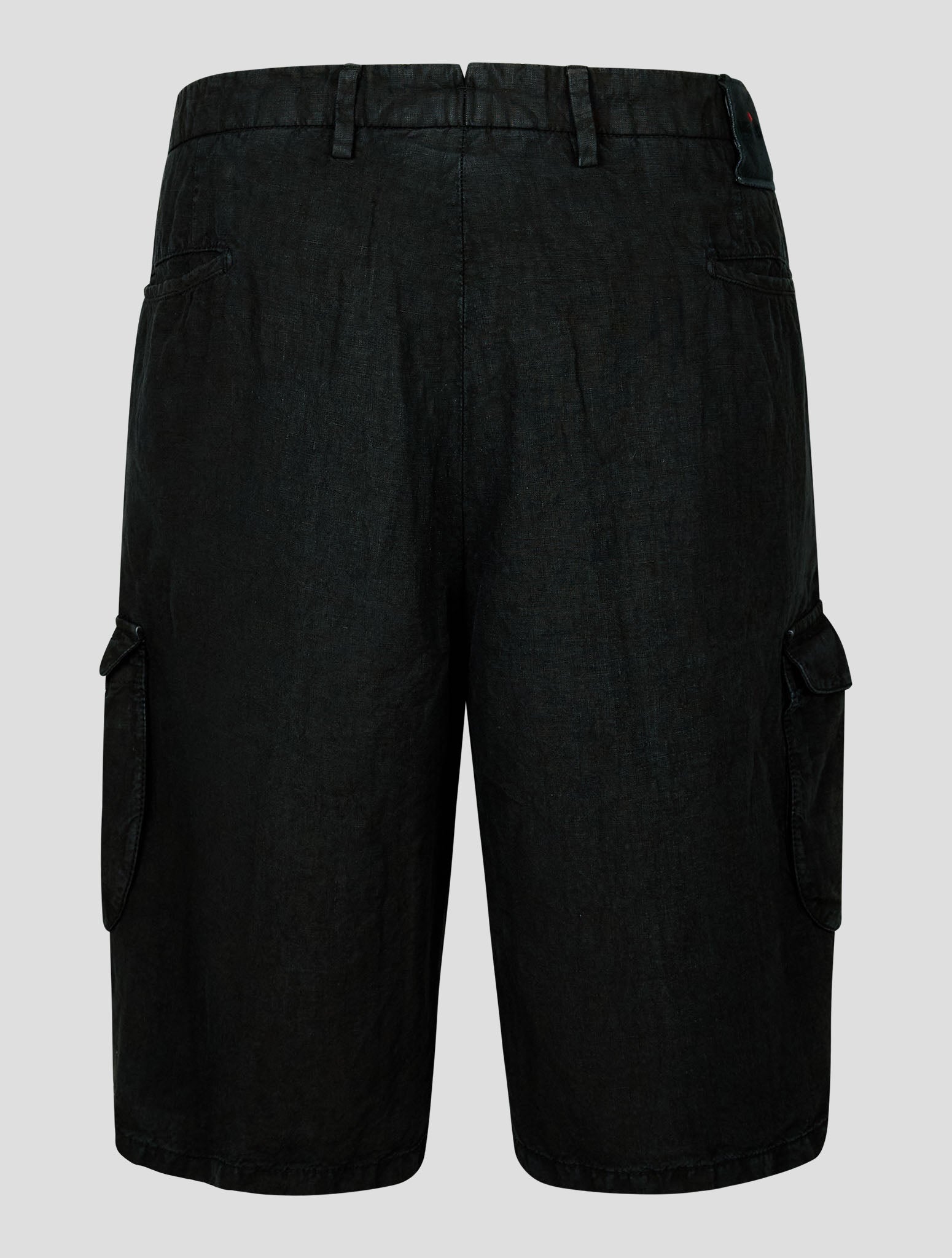 Kiton Black Linen Cargo Pants