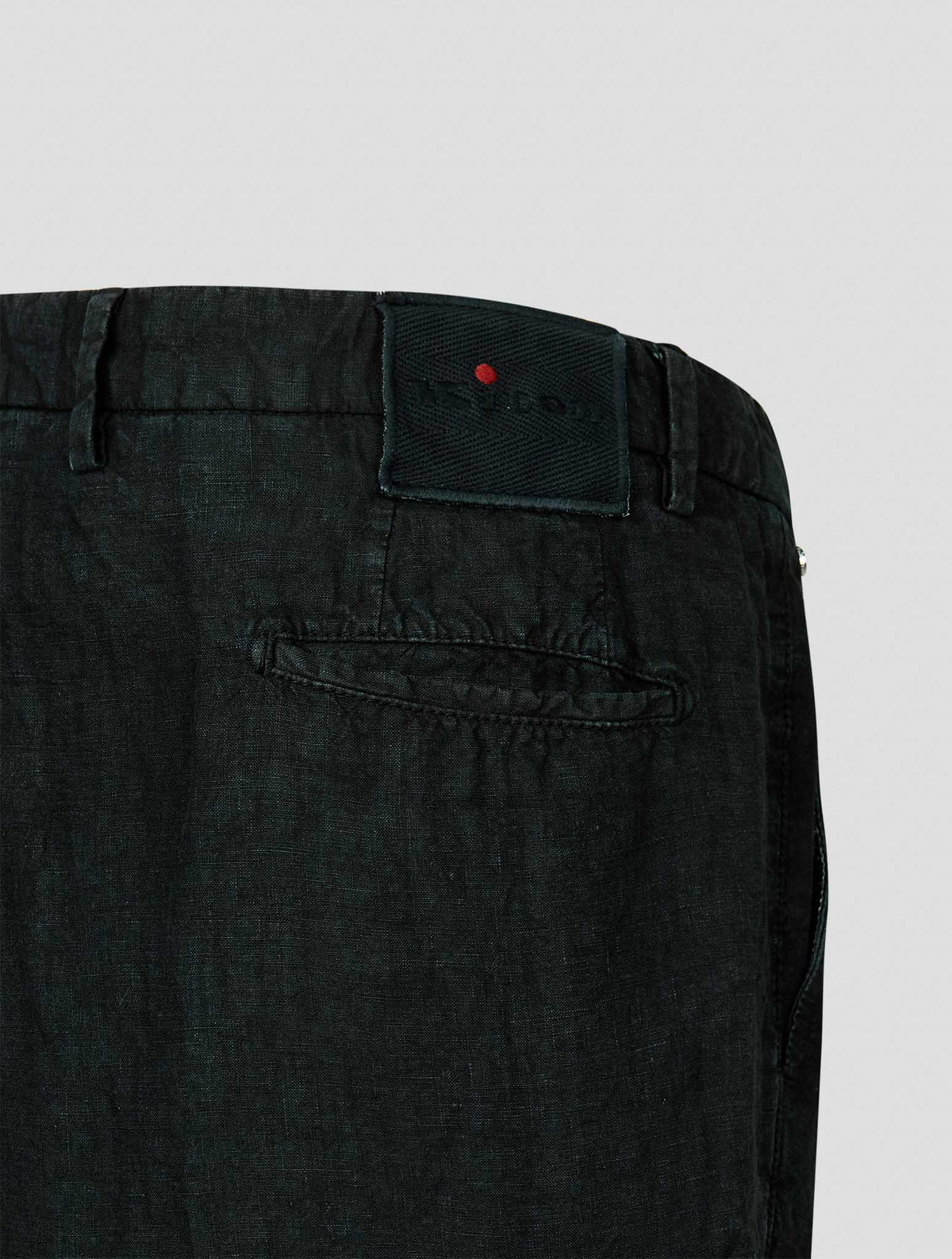 Kiton Black Linen Cargo Pants