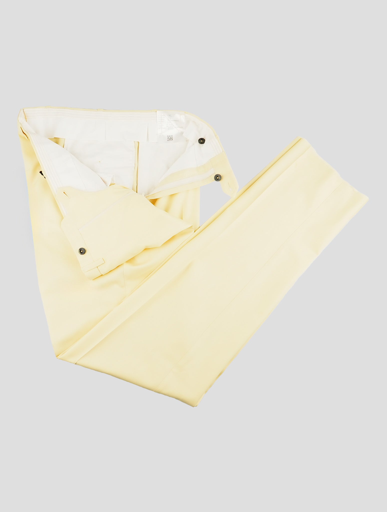Kiton Yellow Wool 14 Micron Dress Pants