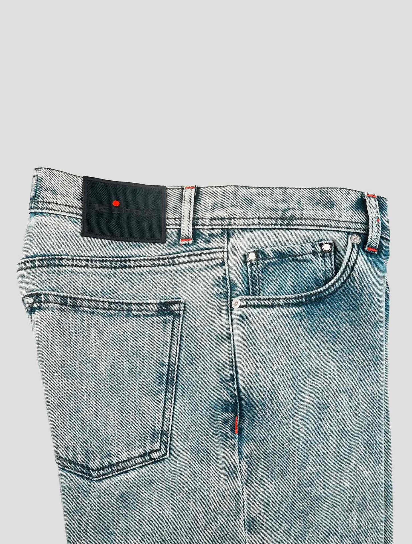 Kiton Blue Cotton Jeans