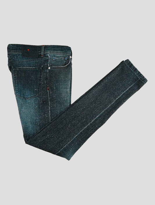 Kiton Blue Cotton Wool Ea Jeans