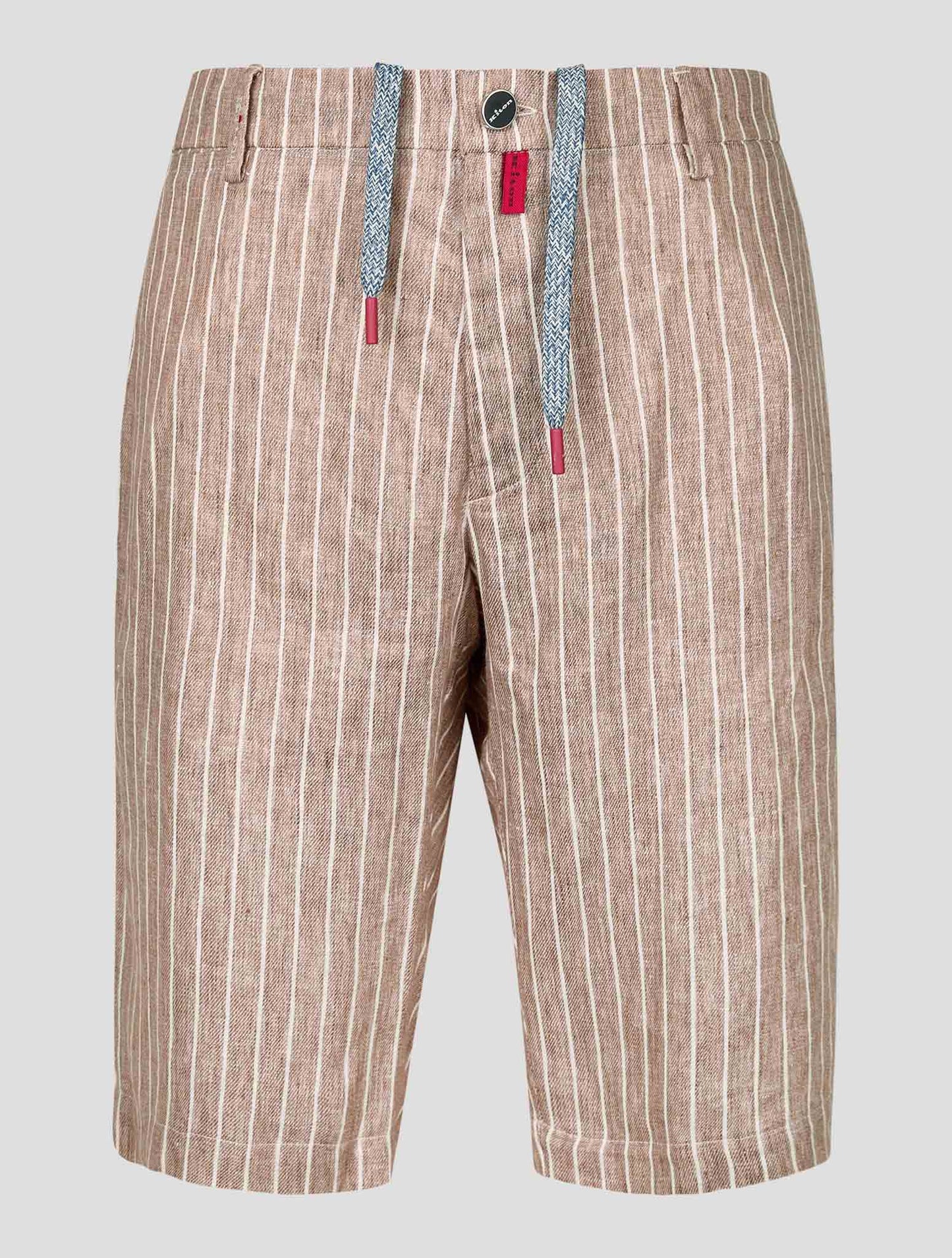 Kiton Beige White Linen Ea Pl Pants