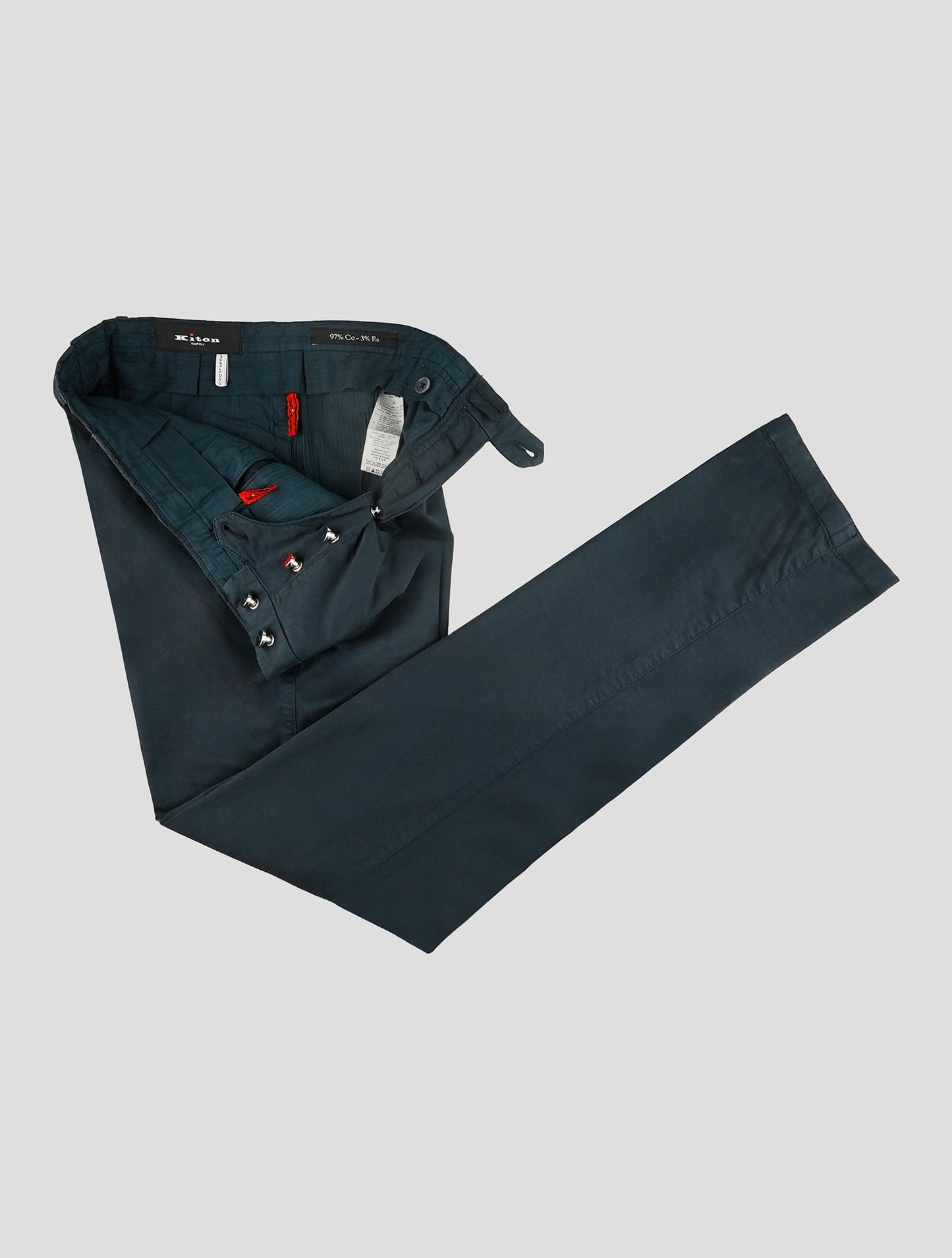 Kiton Blue Cotton Ea Pants