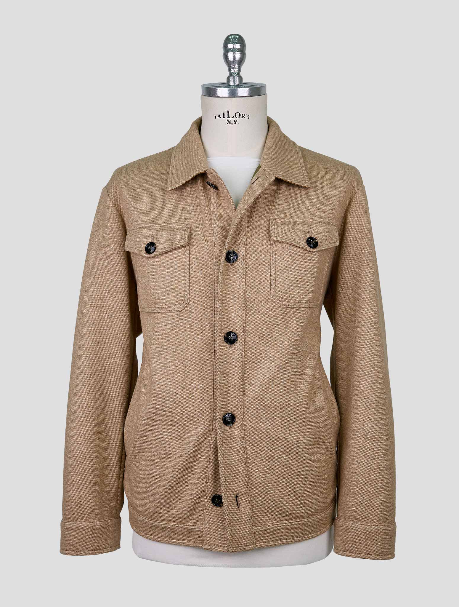 Kiton Beige Silk Cashmere Pl Coat
